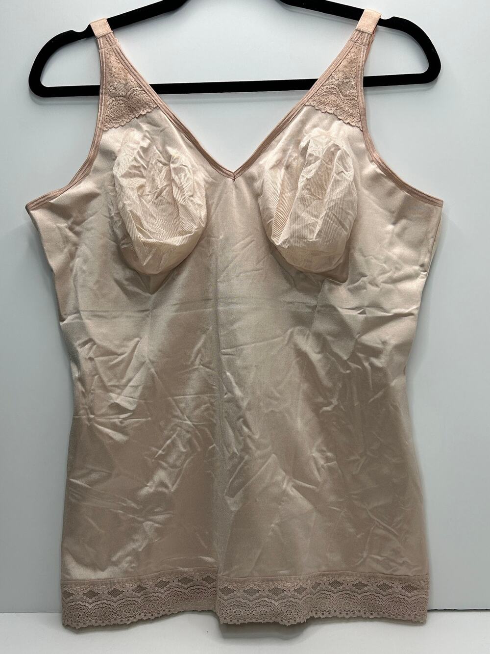 Ruby Ribbon Pin-Up Cami Lace Inserts Shapewear Style 3055 Pale Women's 48 NIB